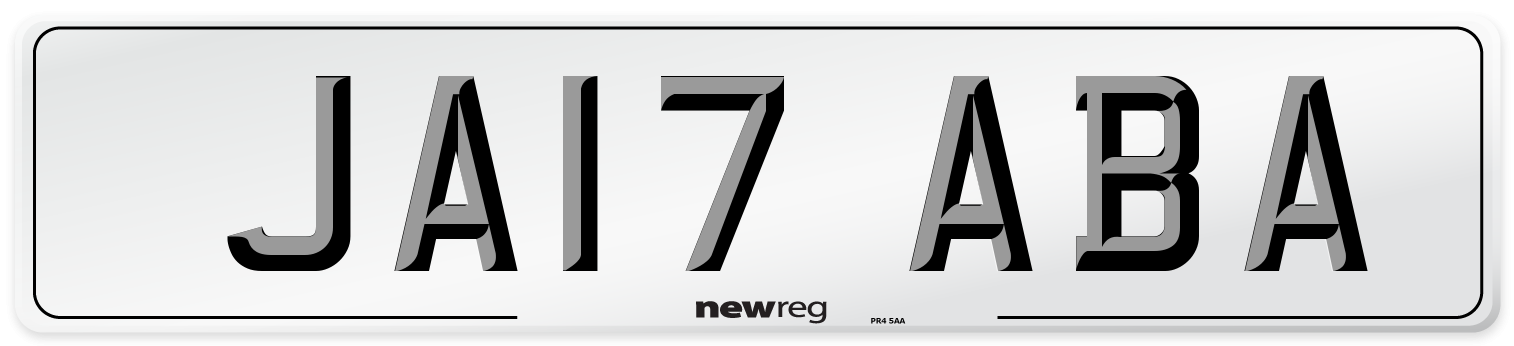 JA17 ABA Number Plate from New Reg